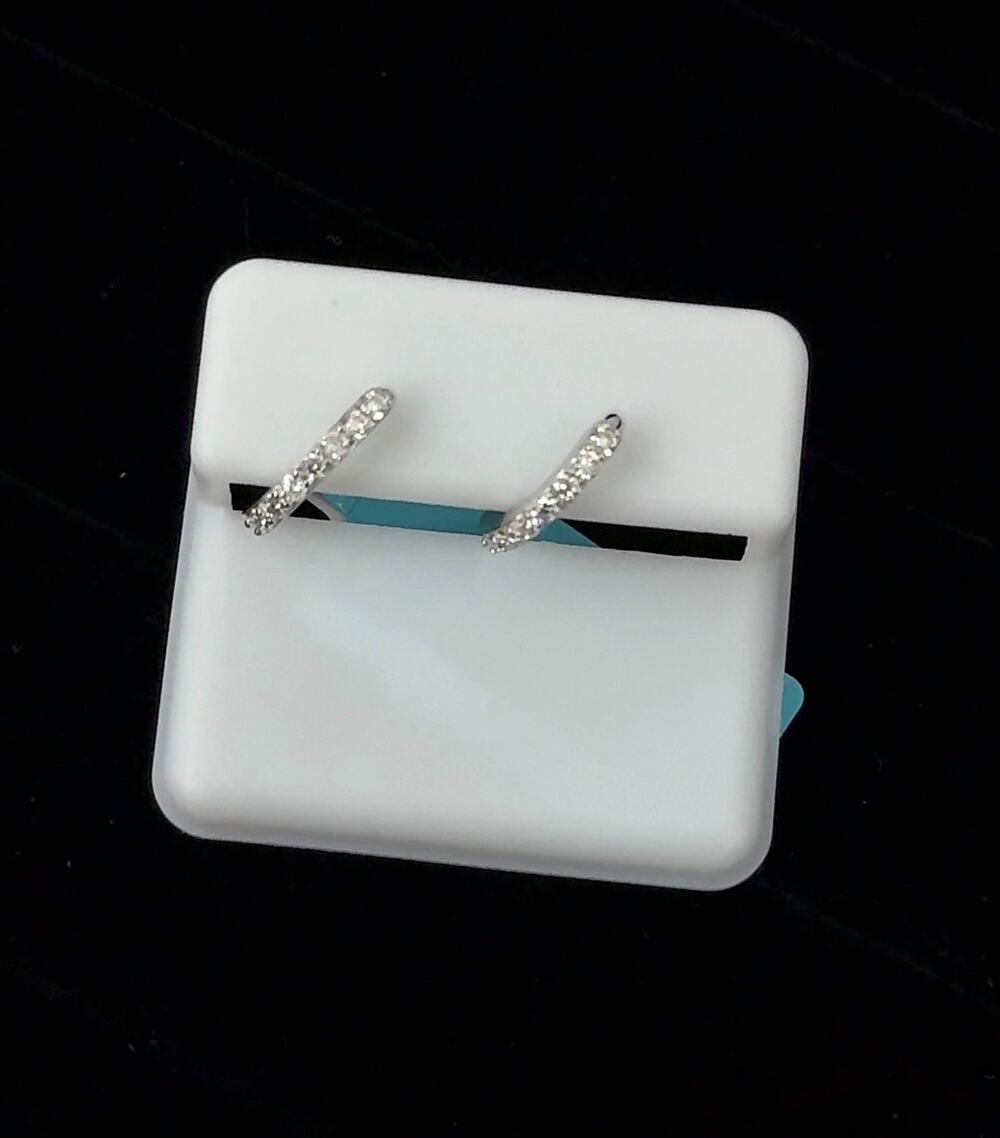 925 Sterling Silver Moissanite Hoop Earrings 0.36 CTW